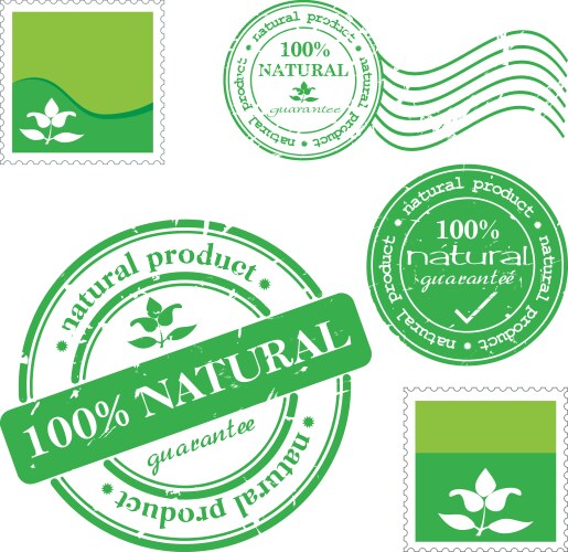 Natural product stamp vector image