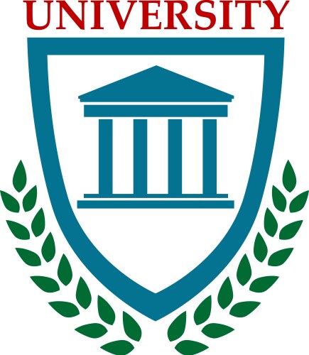 University emblem with laurel wreath vector image