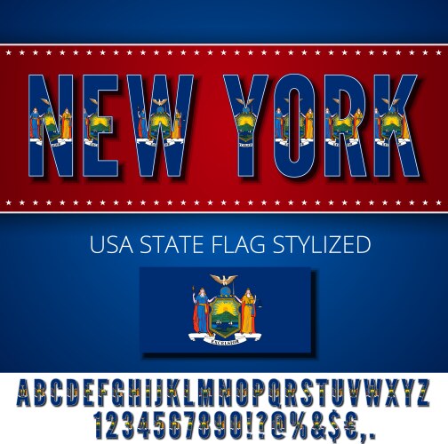 usa flag font vector image