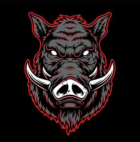 Vintage hog head concept vector image