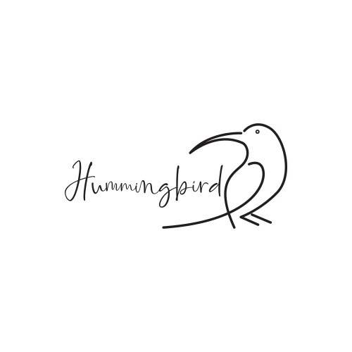 Cute line art minimal bird hummingbird logo vector image