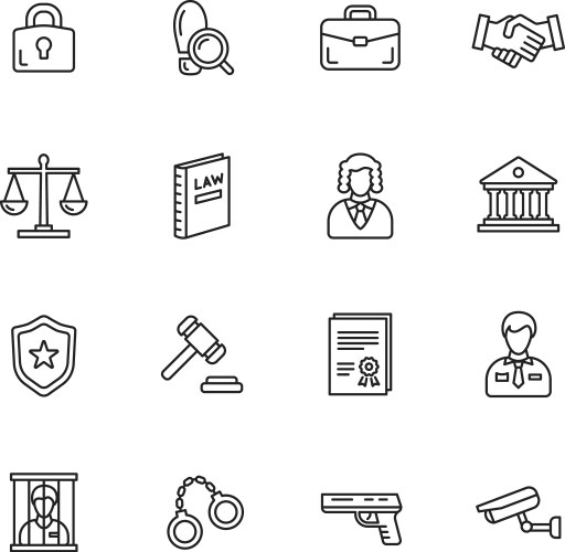 Law icons vector image