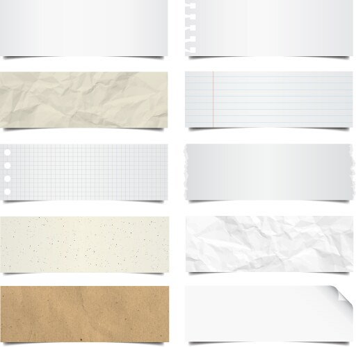 Collection of note papers background eps 10 vector image