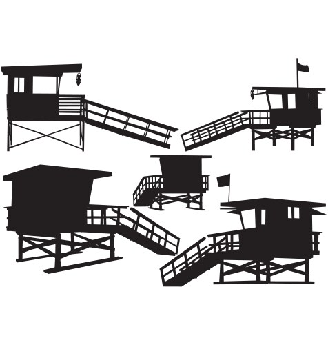 lifeguard tower vector image