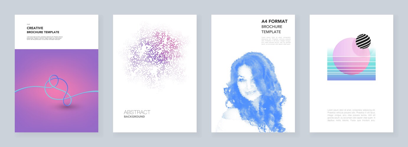 Minimal brochure templates with geometric patterns vector image