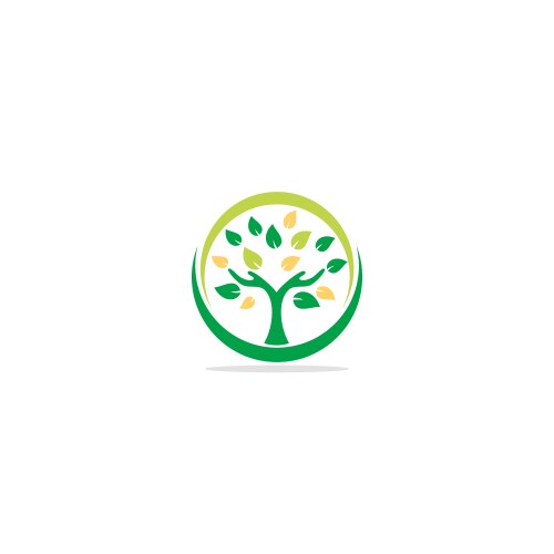 Green tree botany hand logo vector image