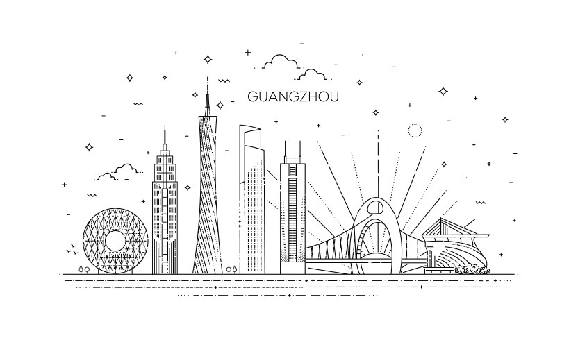 guangzhou skyline vector image