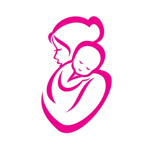 mother and baby stylized symbol mom huges her vector image