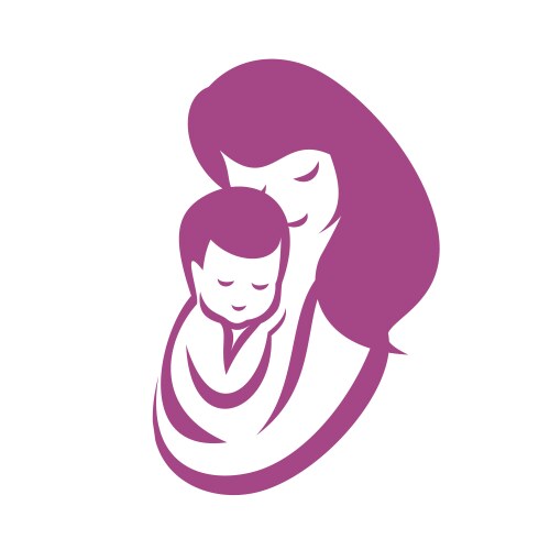 mother and baby stylized symbol mom huges her vector image