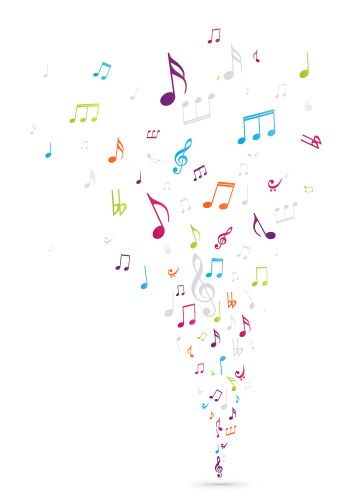 Colorful music notes background vector image