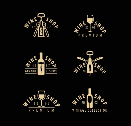 Wine symbol or logo winery winemaking drink vector image