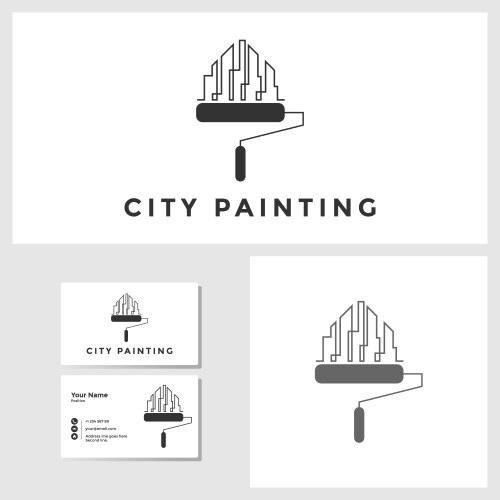 Painting house icon design template vector image