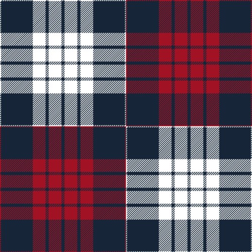 Red and blue mix tartan plaid scottish pattern vector image