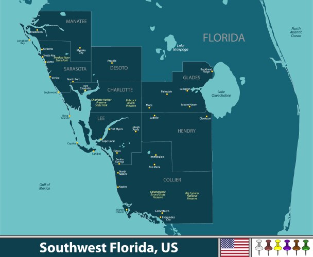 Southwest florida united states vector image