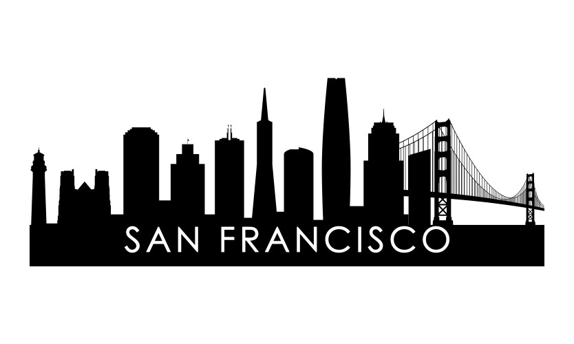 san francisco skyline silhouette vector image