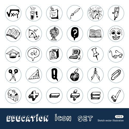 School and education web icons set vector image