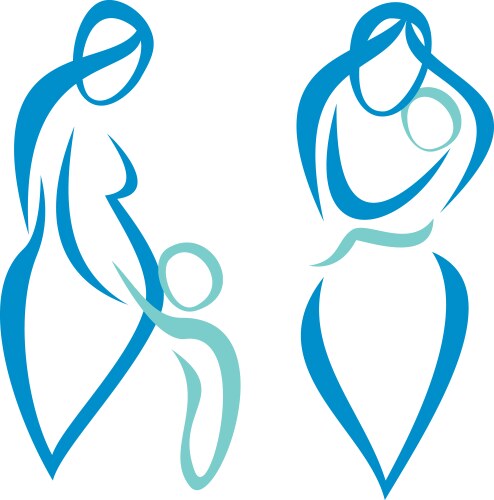 mother and child set of symbols vector image