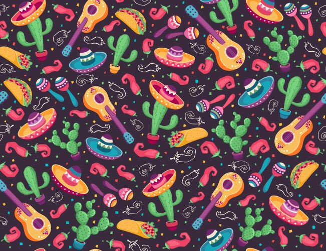 Mexican seamless pattern vector image