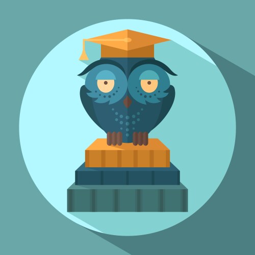 Owls in graduation cap vector image