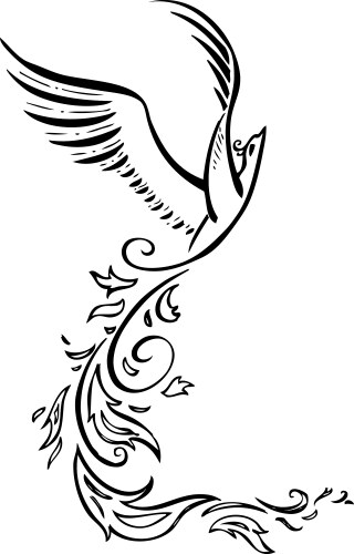 Decorative phoenix bird vector image