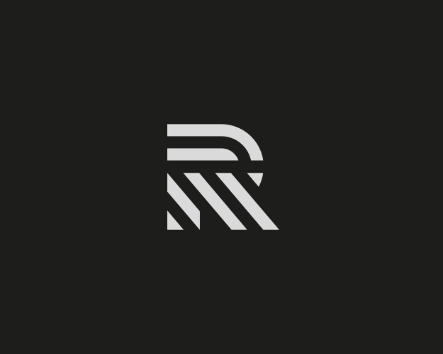 Letter r line logo design creative vector image