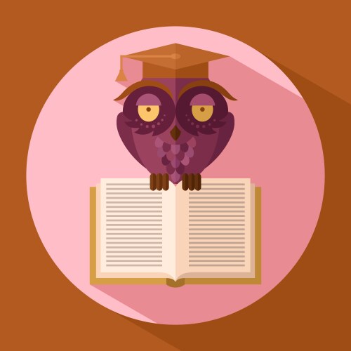 owl in graduation cap vector image