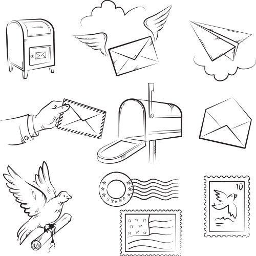 Mail and post delivery vector image