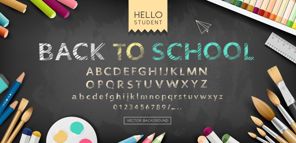 Banner back to school alphabet sketch vector image