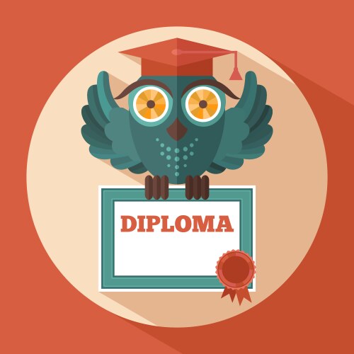 Owl in graduation cap vector image