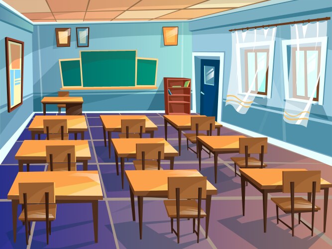 School or university classroom cartoon vector image