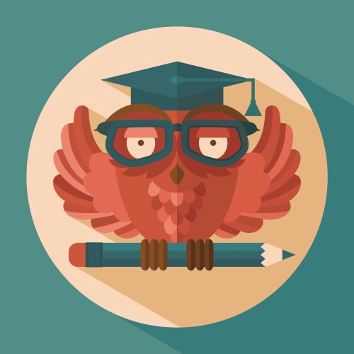 owl in graduation cap vector image