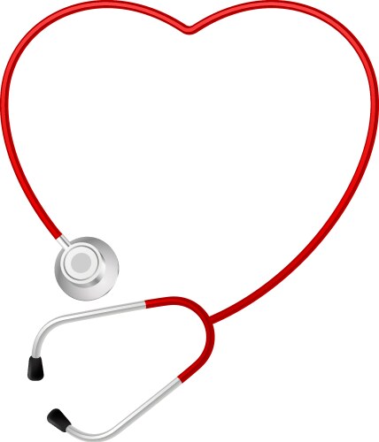 Stethoscope heart symbol vector image