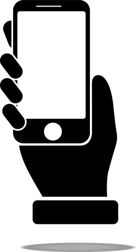 Hand holding phone vector image