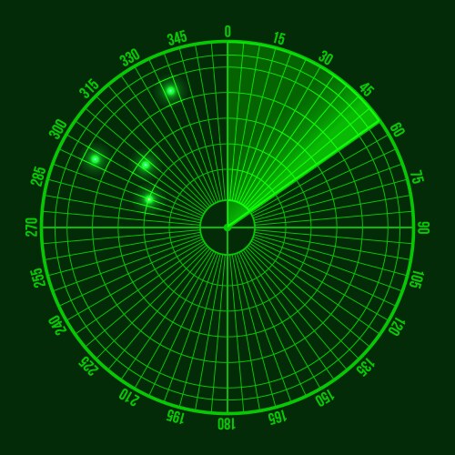 Green radar screen vector image