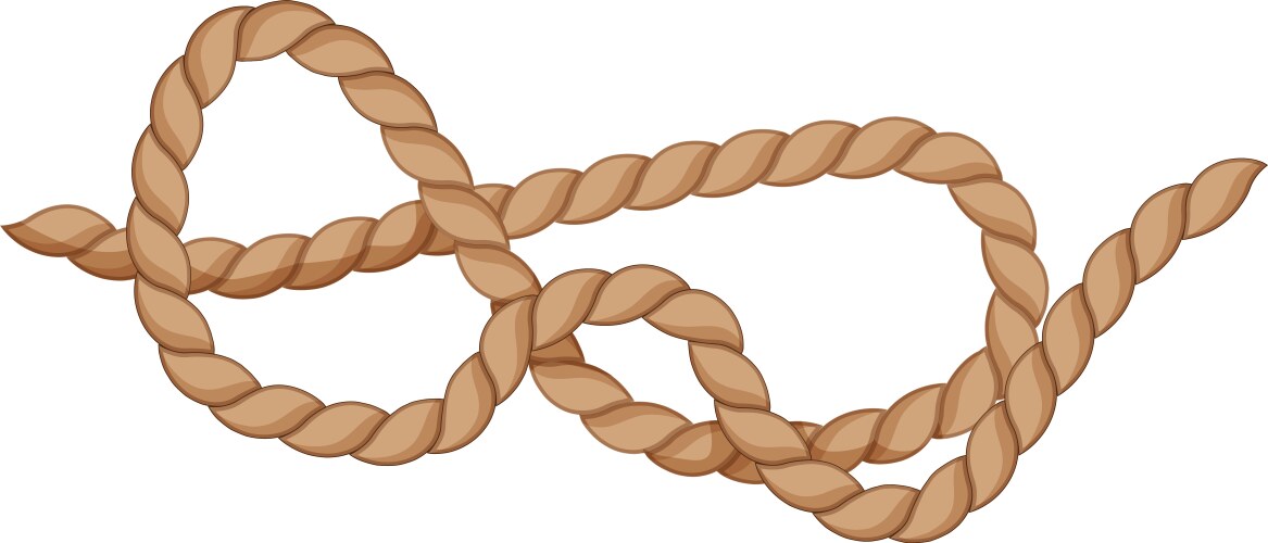 Bend rope knot cartoon vector image