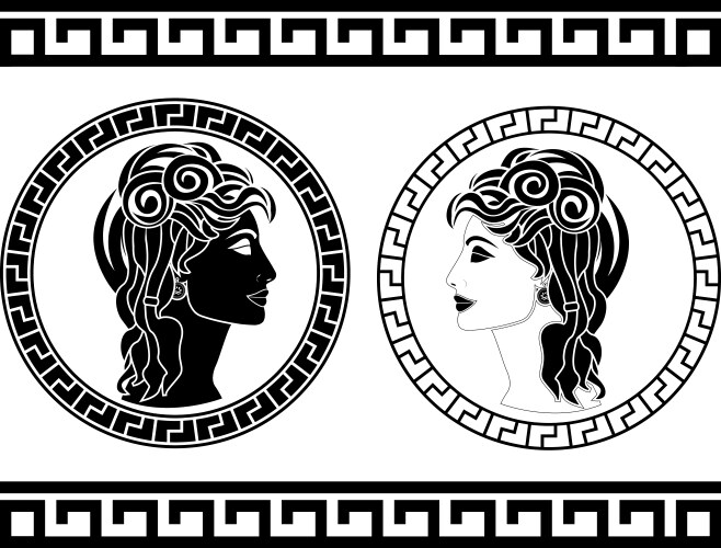 profiles of roman woman vector image