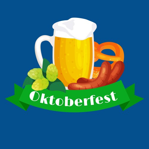 Beer festival oktoberfest celebrations retro style vector image