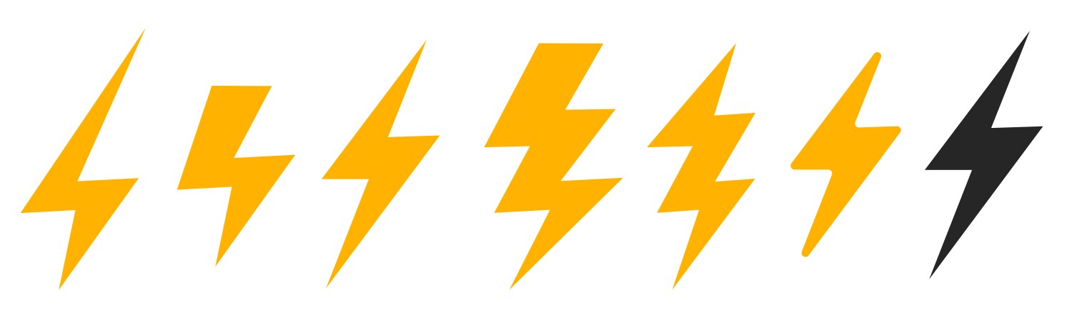 lightning thunder bolt icon simple graphic vector image