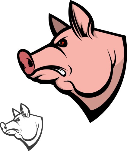 Pig head design element vector image