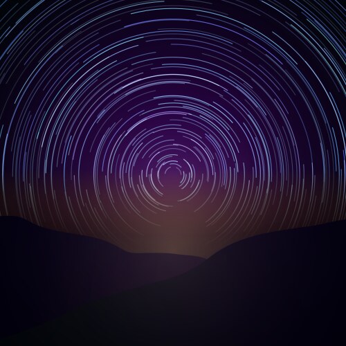 Night sky with star trails milky way vector image