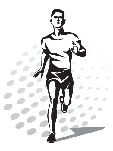 Running man symbol outlined stylized silhouette vector image