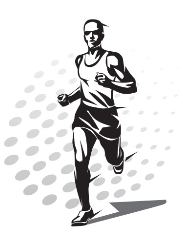 Running man symbol outlined stylized silhouette vector image