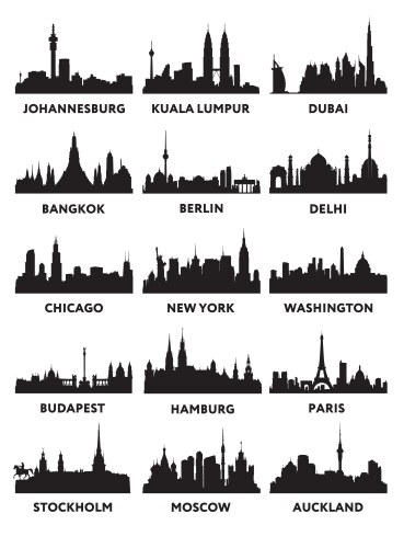 silhouette of the city skyline vector image