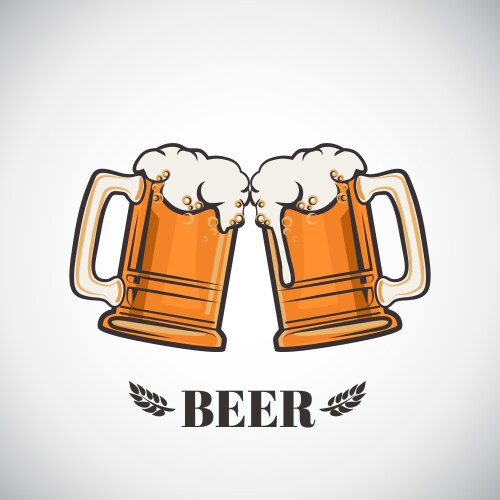 Cups of beer vector image