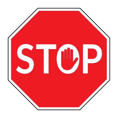 stop sign on white background vector image