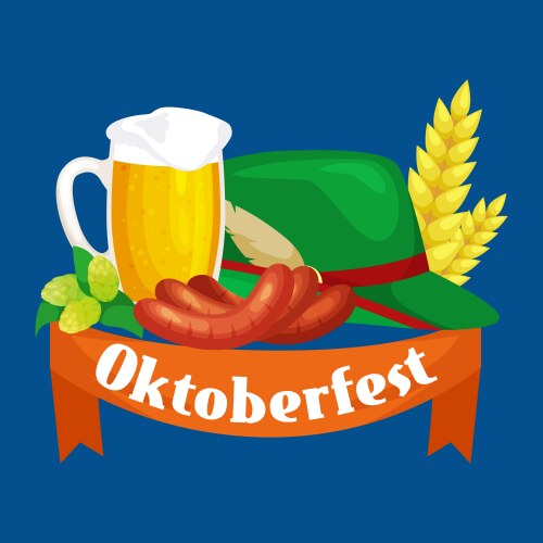 Beer festival oktoberfest celebrations retro style vector image