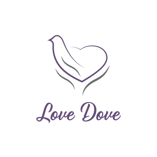 Love dove design template vector image