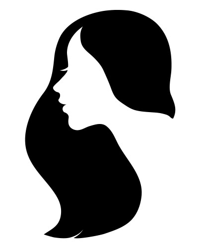 Woman profile with long hair vector image