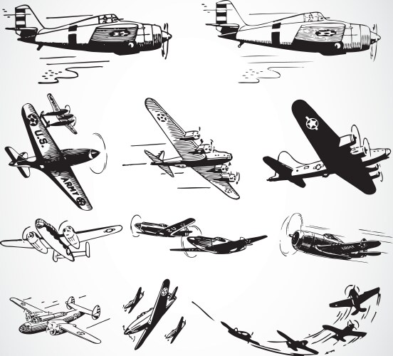 Military planes vector image