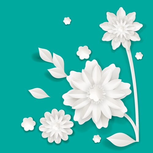 Graceful stem with charming blossom made of paper vector image